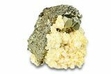 Dolomite and Calcite on Striated Pyrite - Peru #291905-1